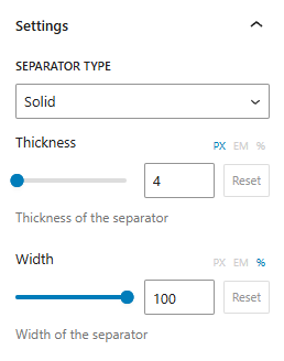 CM  Separator Settings