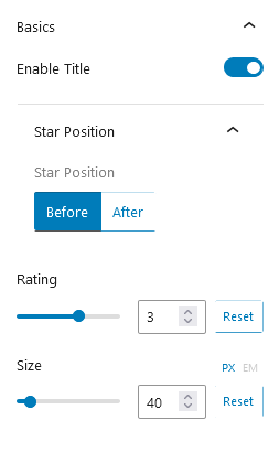 CM Star Rating Setting