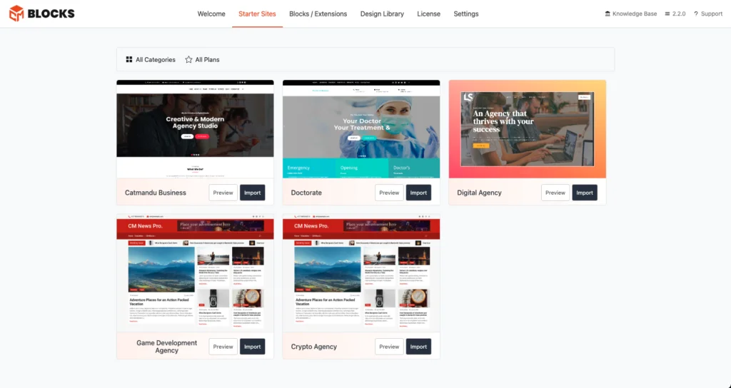 Starter Sites