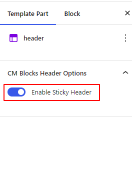 Enable Sticky Header